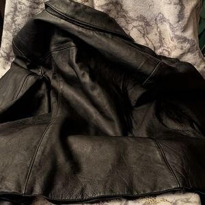 Elegant Black Leather Jacket for Women